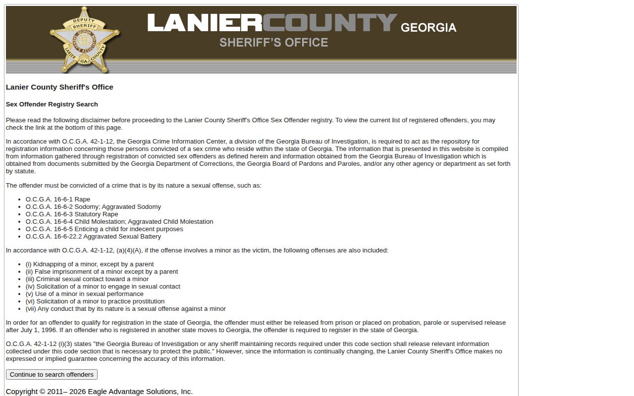 Lanier County released inmate registry photo source